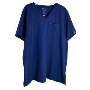 Urbane Performance Scrub Top Men’s Size Extra Large Quick Cool Breathable Blue